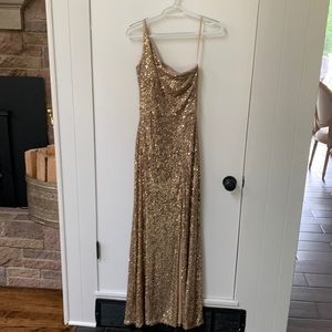 BHLDN Gold Sequin Bridesmaid Dress